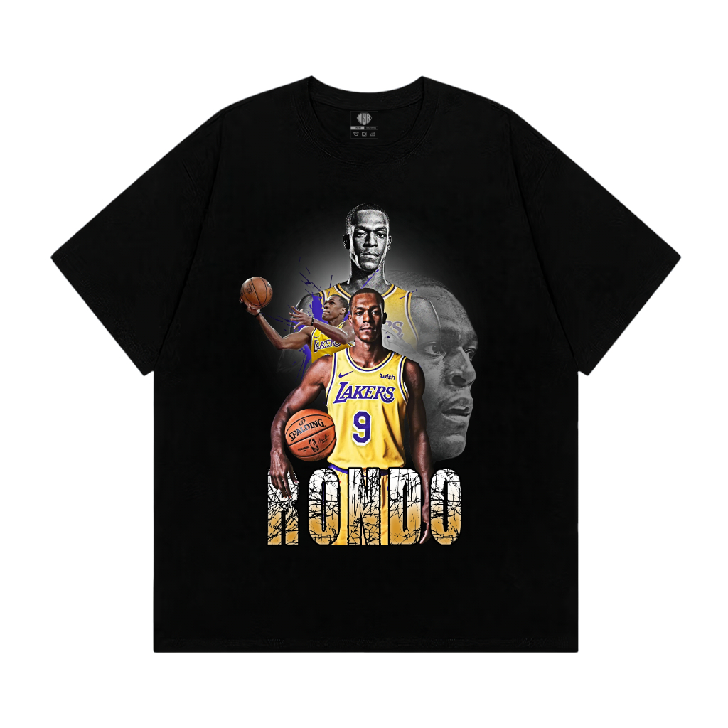 OYB Rondo Lakers เสื้อยืดเสื้อ NBA วินเทจสําหรับผู้ชายและผู้หญิงแขนสั้น