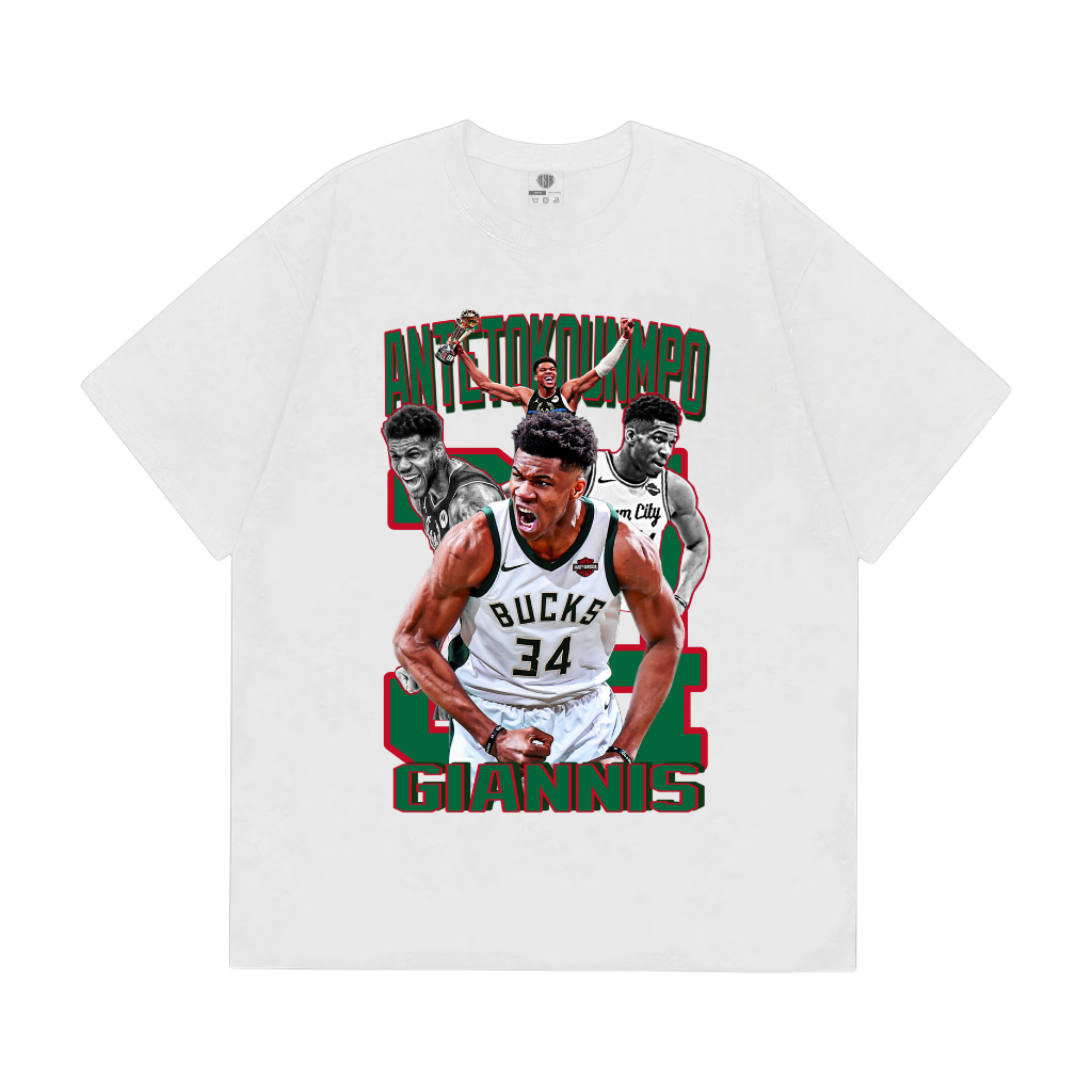 OYB Giannis Antetokounmpo เสื้อยืด Vintage NBA เสื้อสําหรับผู้ชายและผู้หญิงแขนสั้น