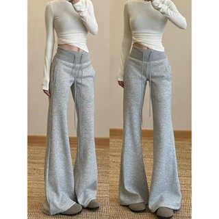 2TOYOUNG Celana panjang bootcut vintage Amerika celana olahraga wanita celana olahraga celana panjang