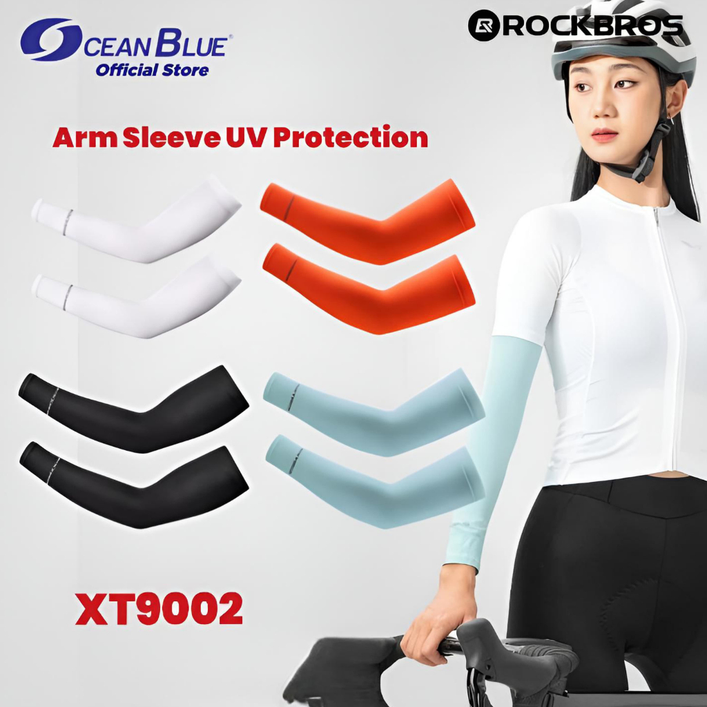 Rockbros แขนยาว Xt9002bk แขนแขน Anti Uv ผู้หญิงผู้ชายกีฬาวิ่งกลางแจ้ง