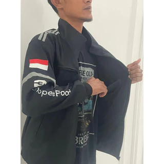 SHF เสื้อบอมเบอร์, เสื้อไดรเวอร์สําหรับบุรุษและสตรี, ขี่มอเตอร์ไซค์กันน้ํา, บอมเบอร์สีดํา, เสื้อแจ็คเก็ตกันลม