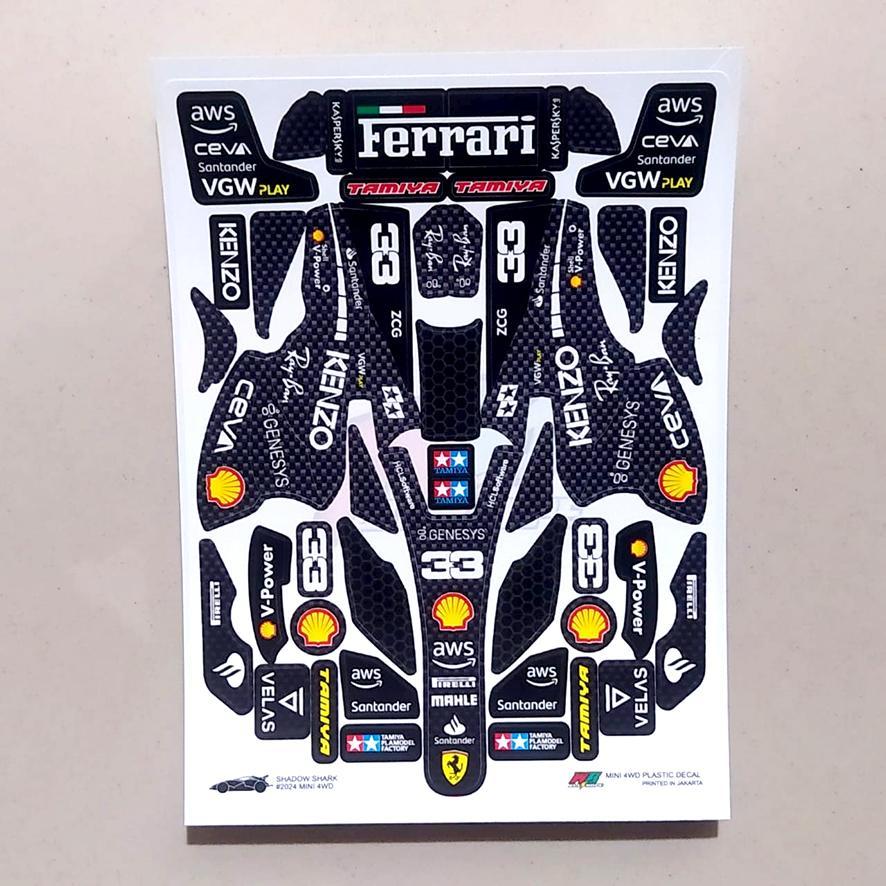 Shadow Shark Sticker - Ferrari - ตัวเครื่องสีดํา - Vinny