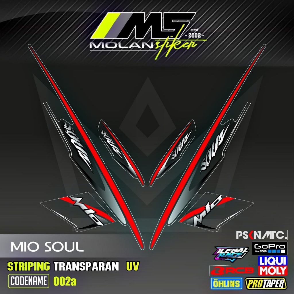 MERAH Decal สติกเกอร์ Striping Variation โปร่งใส Uv Mio Soul คาร์บูเรเตอร์ 2006-2012 Mio Soul 115 Mi