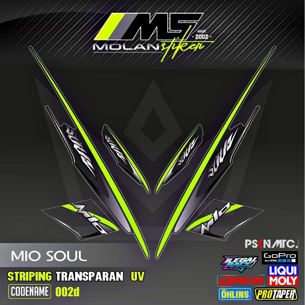 HIJAU Decal สติกเกอร์ Striping Variation โปร่งใส Uv Mio Soul คาร์บูเรเตอร์ 2006-2012 Mio Soul 115 Mi