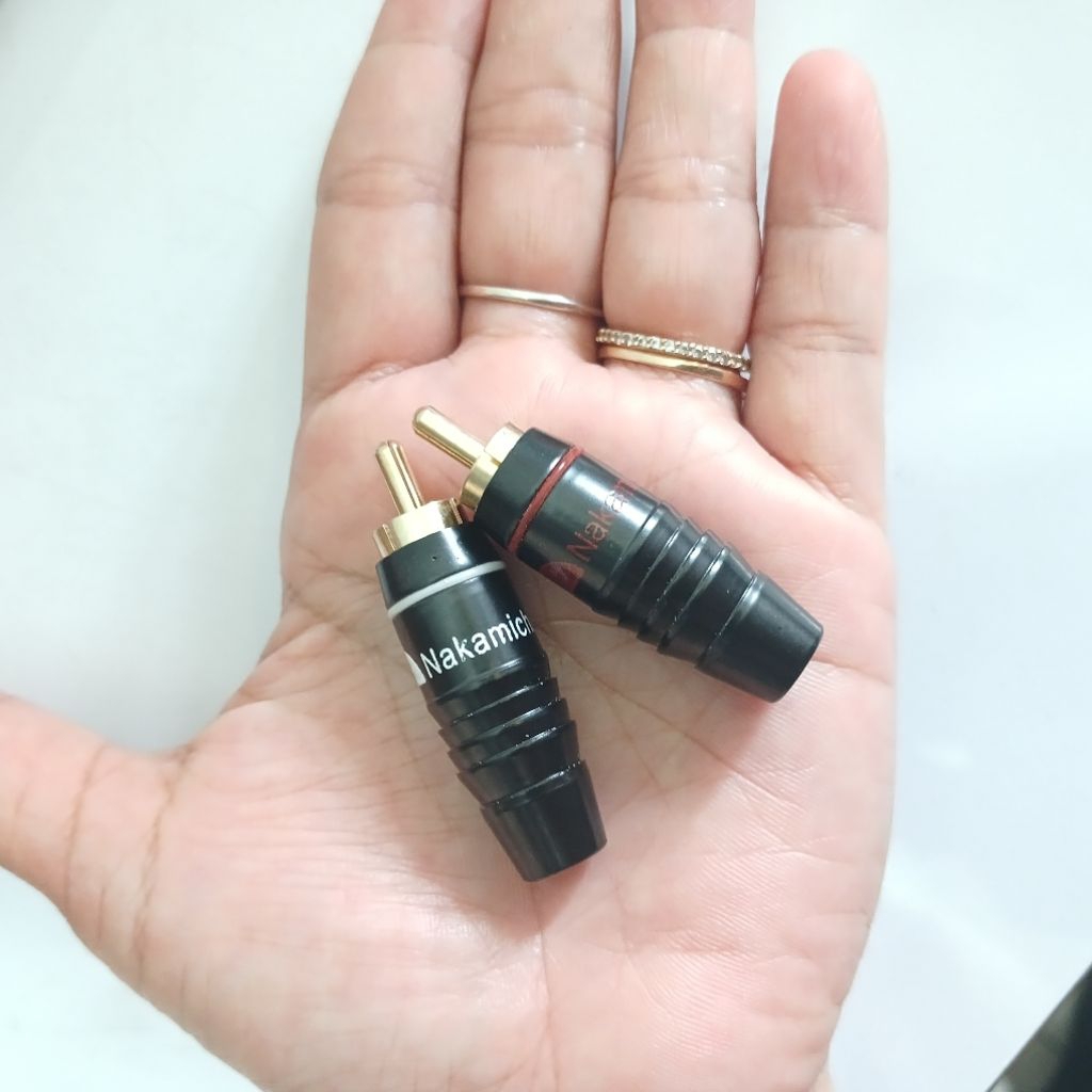 NAKAMICHI BLACK GOLD PIN RCA JACK PAIR NAKAMICHI GOLD PIN RCA JACK