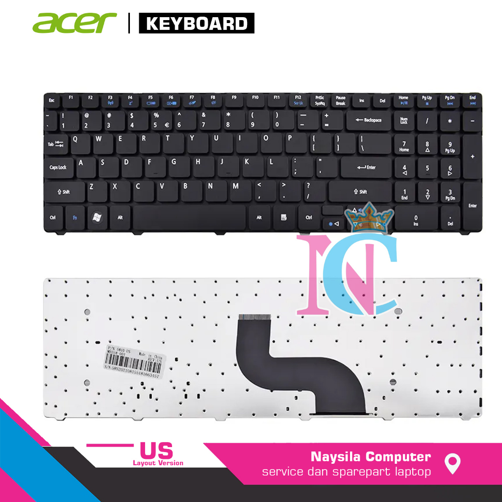 Acer Aspire 5800 5810 5810T 5820 5745 5749 7235 7250 7251 7735 7551 คีย์บอร์ด