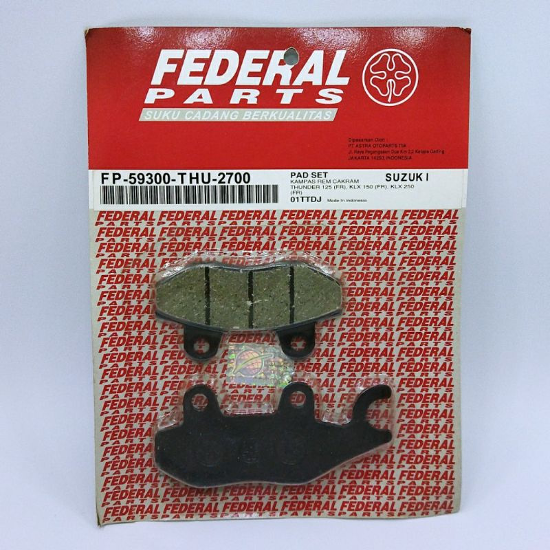 ผ้าเบรค KLX 150 D Tracker 150 KLX 250 Thunder 125 ด้านหน้า FP-59300-THU-2700 Original Federal อะไหล่