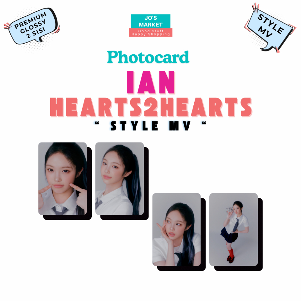 Jos Market Photocard Unofficial IAN HEARTS2HEARTS สไตล์ MV Ver Kpop PC Fanmade HD คุณภาพ S2U H2H