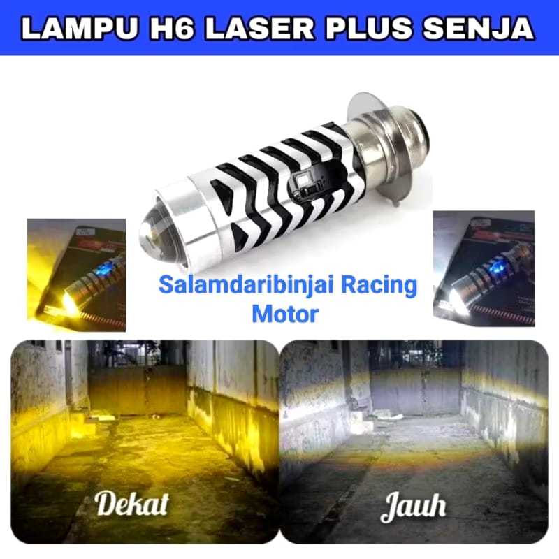 H6 D2 LASER FRONT LED BULB ไฟหน้าสีฟ้า Twilight AC DC หลัก LED สําหรับรถจักรยานยนต์ทั้งหมด (สากล) (H