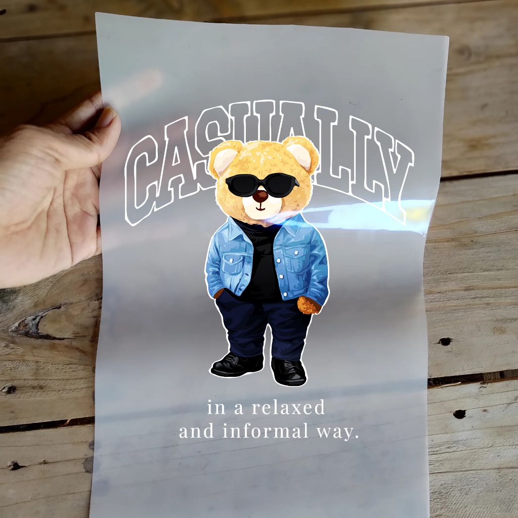 BE2 DTF SCREEN PRINTING IRONING SCREEN PRINTING TEDI BEAR โลโก้ขนาด 19 ซม. DISTRO เสื้อยืด URBAN STR