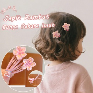 Jepit Rambut Bunga Sakura Korea | Warna Pastel | Ukuran 6cm | Cocok Party Kantor Sekolah