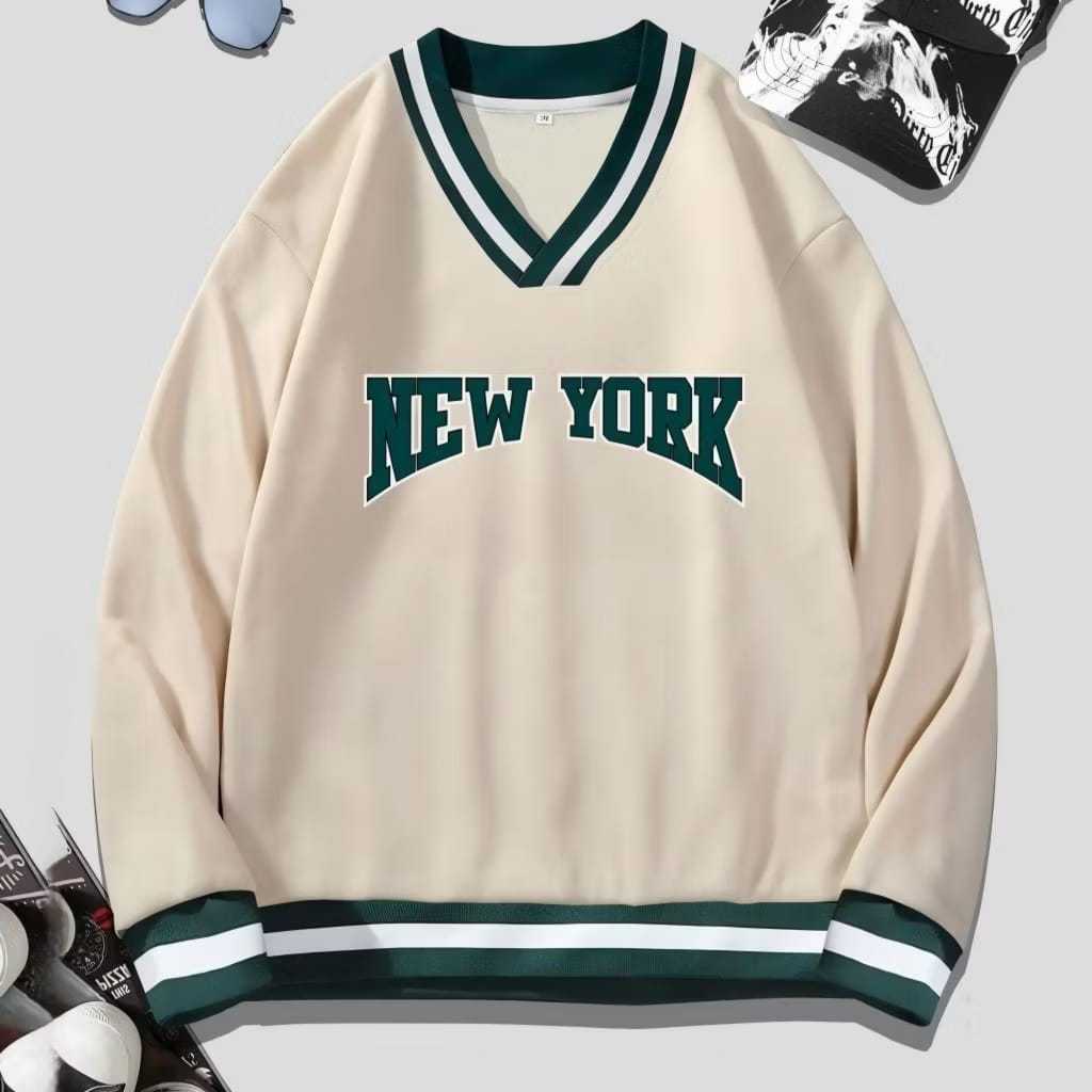 LOKAL Local Cool เสื้อกันหนาว V คอขนาดใหญ่ (S - 6XL) NEW YORK NY เสื้อแจ็คเก็ตผู้ชายผู้หญิง ML XL XX