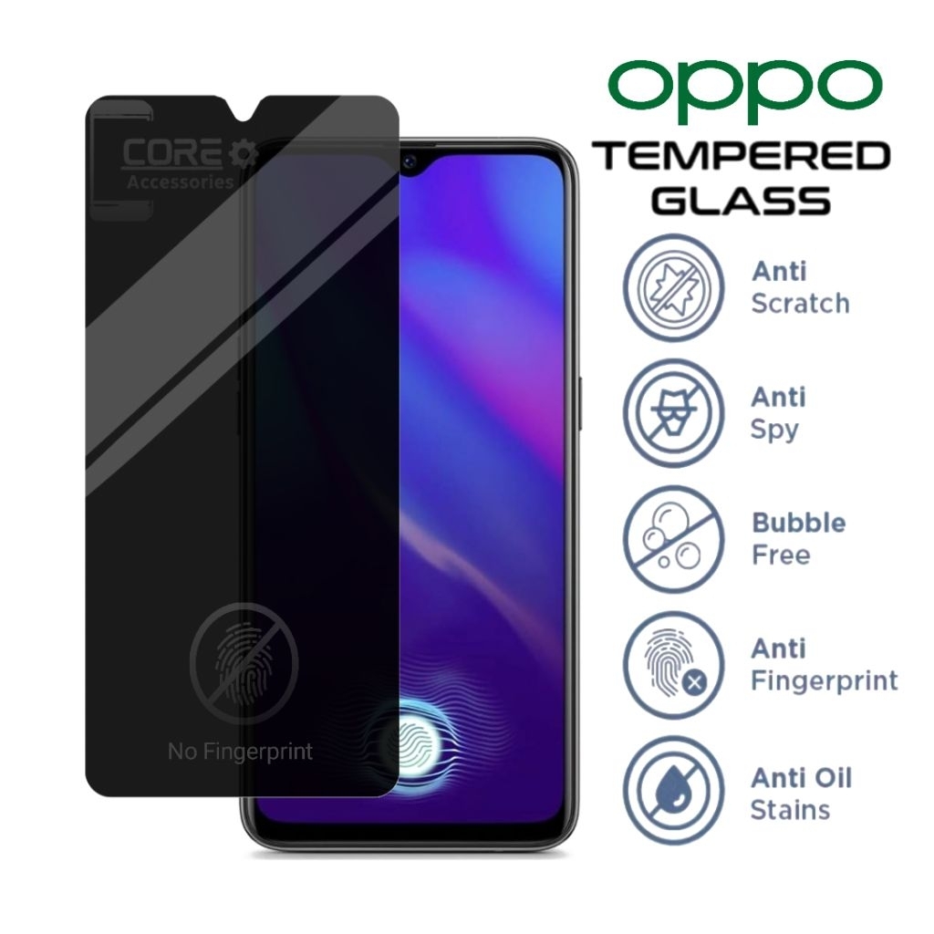 กระจกนิรภัย Anti Spy Oppo K1 K3 K5 K7 5G K7X K9 K9 PRO K10 K10X K10 5G R7 R9 R15 R15X R17 R17 Pro