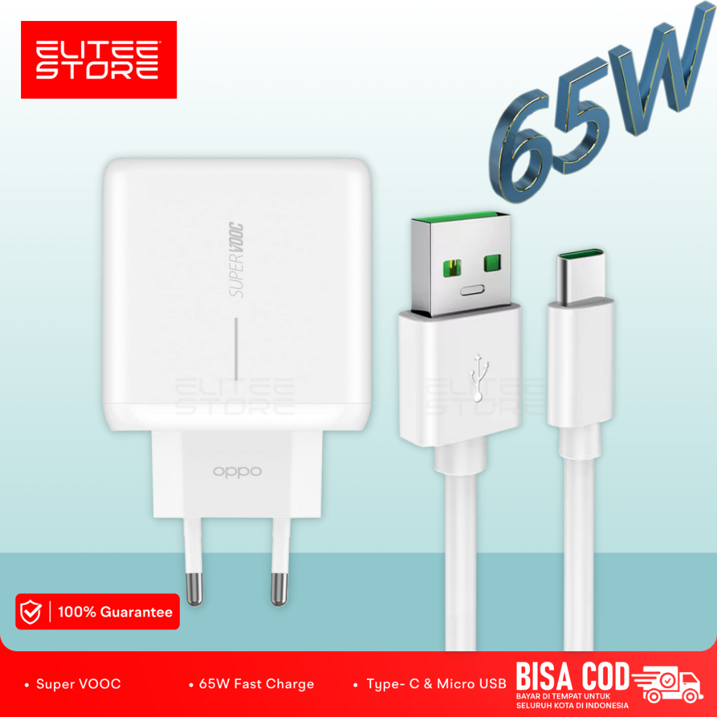 OPPO ORIGINAL SUPER VOOC MICRO USB และ TYPE-C CHARGER OPPO TYPE C CHARGER