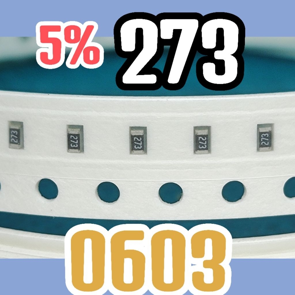 10 ชิ้น ตัวต้านทานชิป smd 273 27K 5% ขนาด 1608 0603 27Kohm 27 Kohm 27K โอห์ม
