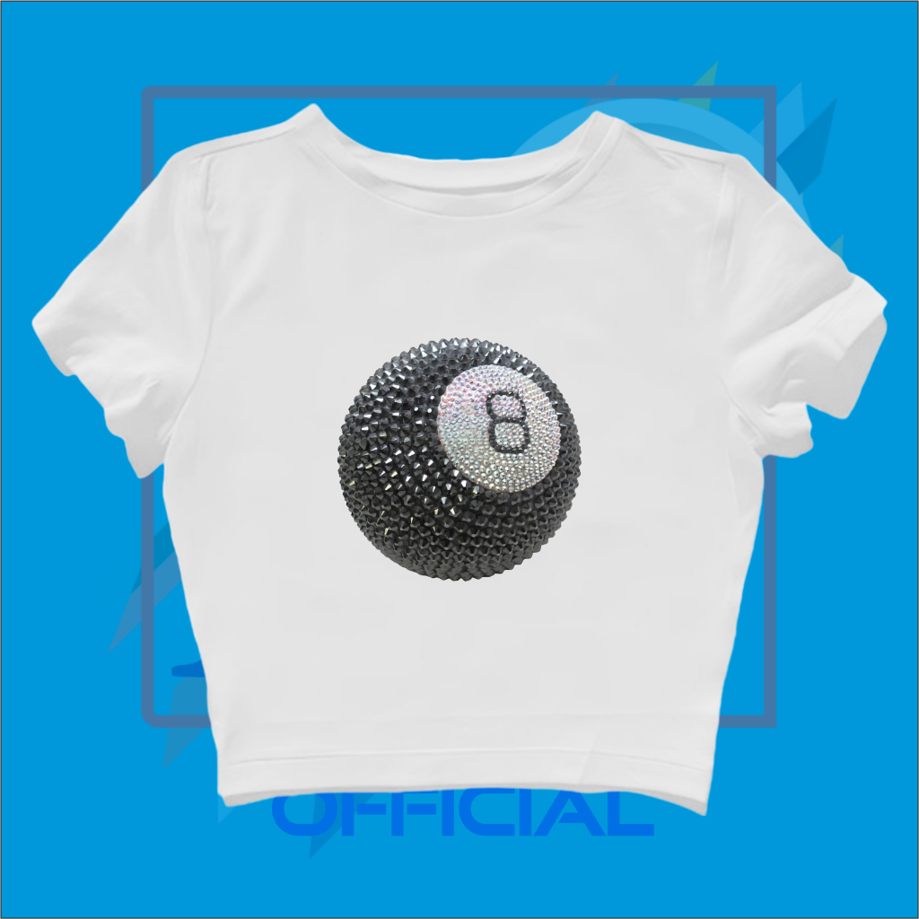 KATUN BABY TEE 8 BALL POOL Y2K STYLE CROP TEE ผ้าฝ้าย