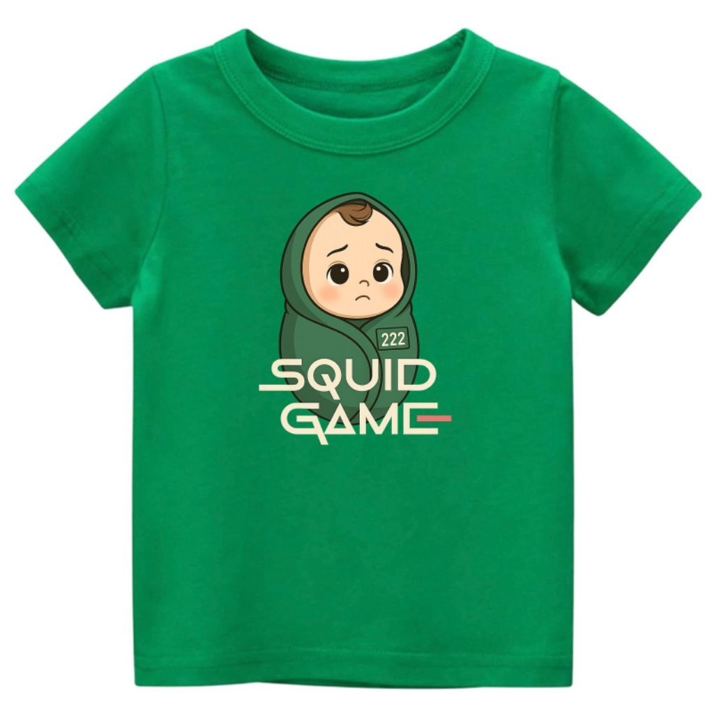 BABY SQUID GAME 222 เสื้อยืดเด็กสําหรับอายุ 1-12 ปี