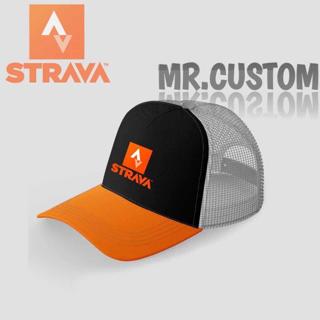 Strava Running Sport Trucker Hat/Viral Run Marathon Mesh Hat สําหรับผู้ชายและผู้หญิงผู้ใหญ่