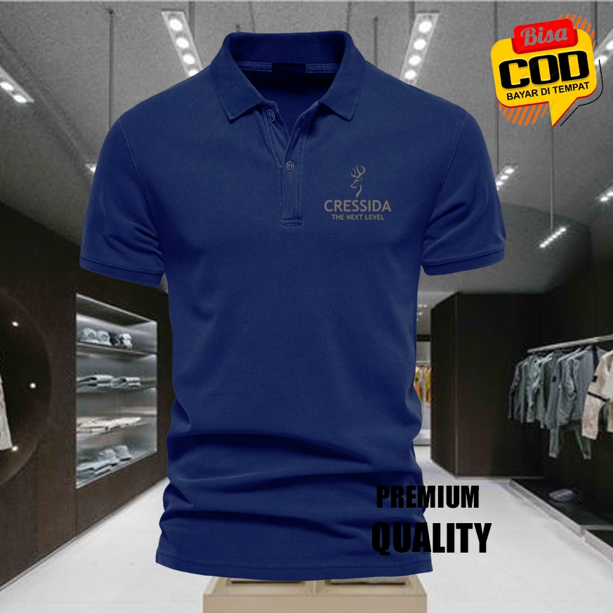 เสื้อโปโล / เสื้อยืดคอปก CSD TEXT SILVER Premium Polo POLYSTER วัสดุแขนสั้น / เสื้อผ้าผู้ชายและผู้หญ