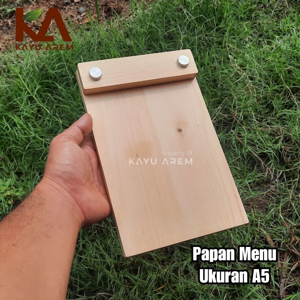 [ am wood] MENUBOARD บอร์ดเมนู A5 Lister ทําจากไม้สักดัตช์หนาทึบพร้อมแกะสลักโลโก้ฟรี