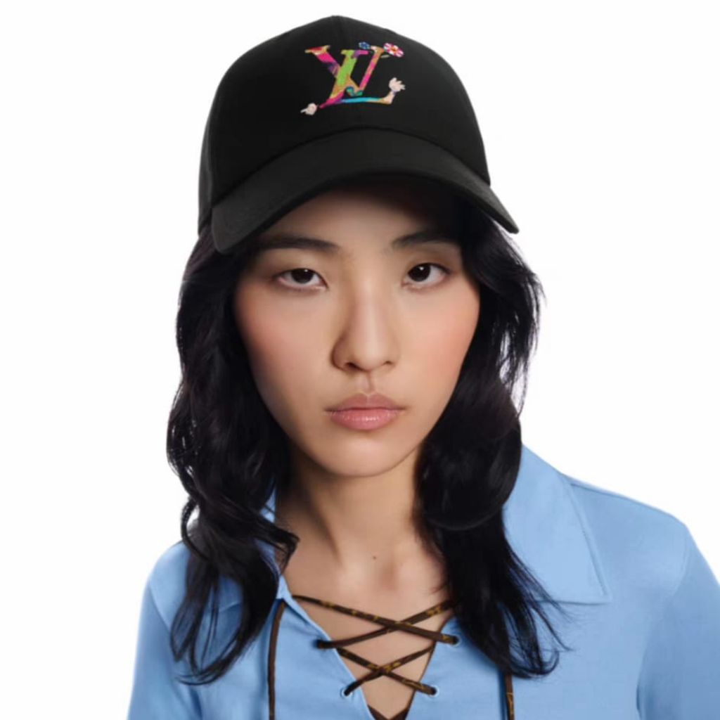 LV Takashi Murakami หมวกเบสบอล หมวกพรีเมี่ยม หมวกผสมดอกไม้