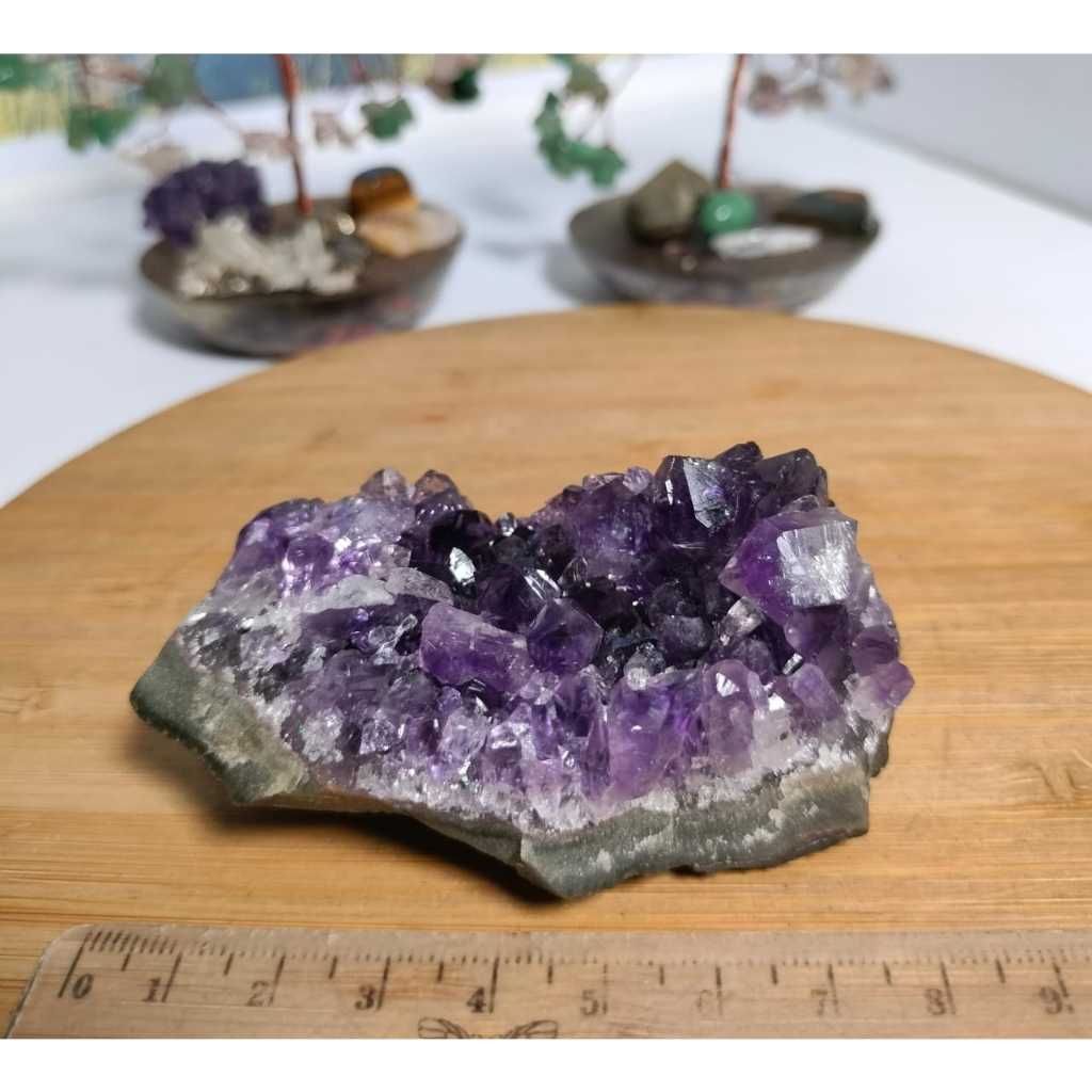 Natural Amethyst Quartz Geode Druzy Uruguya Cluster Thin base (7)