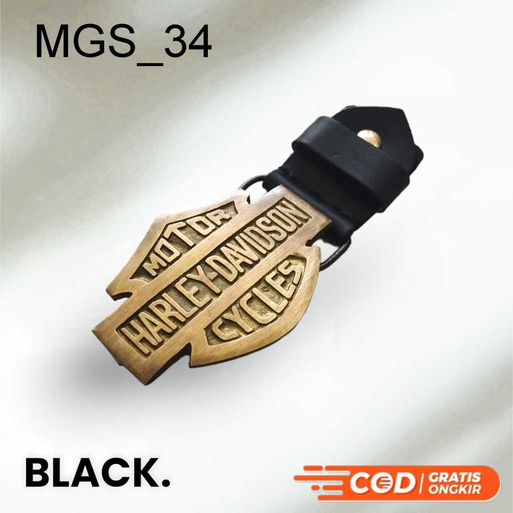 Harley Davidson Head Dirral ทองเหลืองหนาทนทาน MGS_34 ของแท้ Harley Davidson Kut หัวเข็มขัดหัว