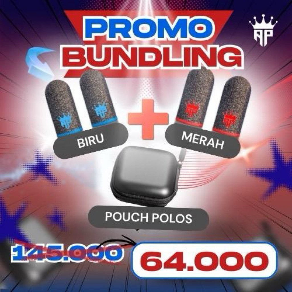 MERAH Red & Blue AP King Duo Gaming Thumb Cover Bundling Package ฟรี Fire & Mobile Legends อุปกรณ์เส