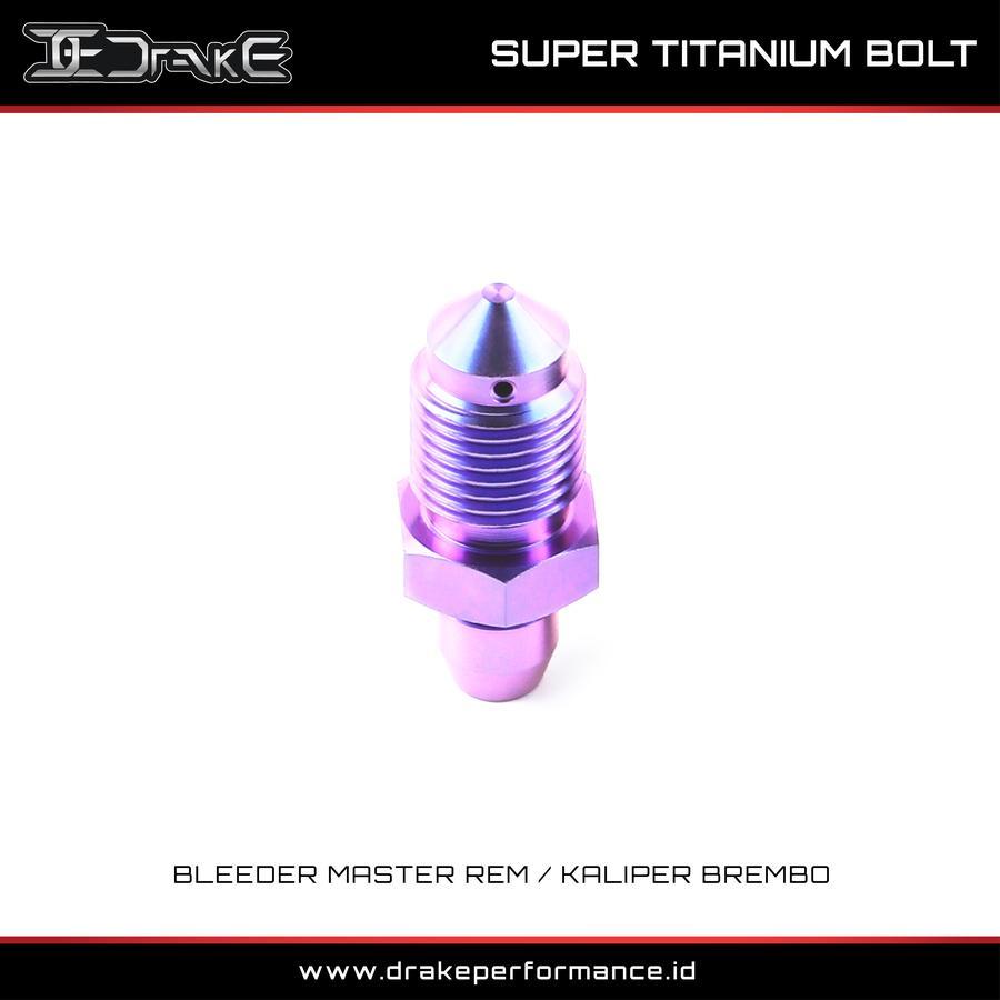 UNGU [CLEARANCE] Drake Titanium Bolt Bleeder Master Brake/Kaliper Brembo Purple Original