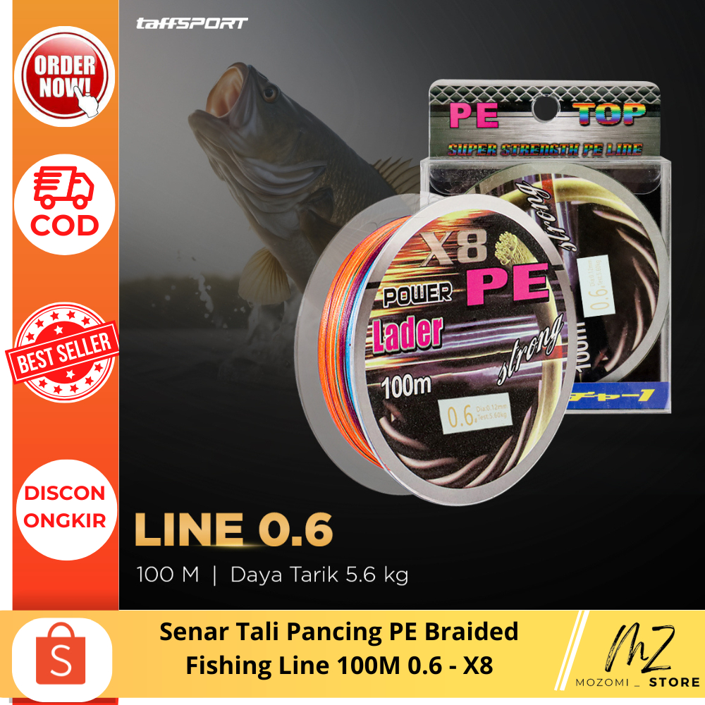 สายเบ็ดตกปลาแบบถัก PE 100M 0.4. 0,6. 1.0 .2.0 .3.7 - X8