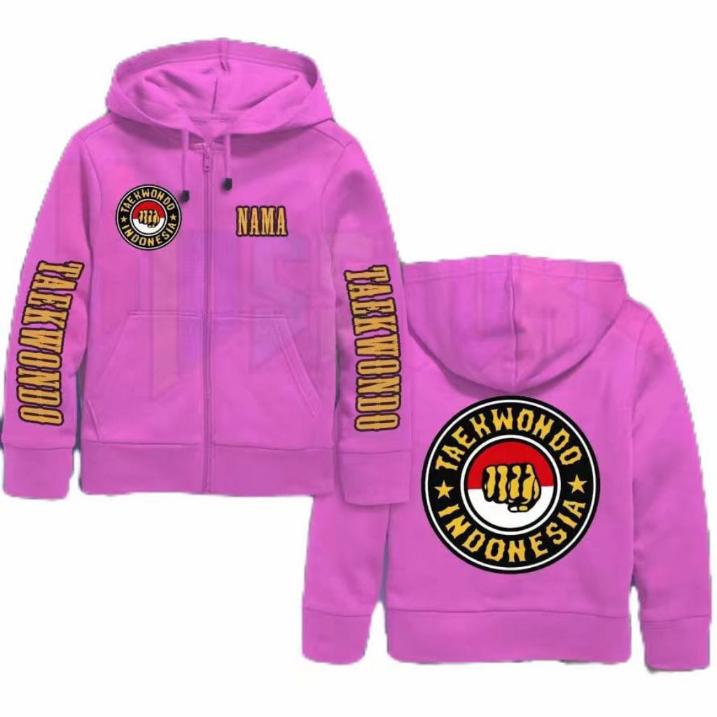 INDONESIAN TAEKWONDO ZIPPER JACKET // INDONESIAN TAEKWONDO LOGO ZIPPER JACKET FRONT BACK // INDONESI