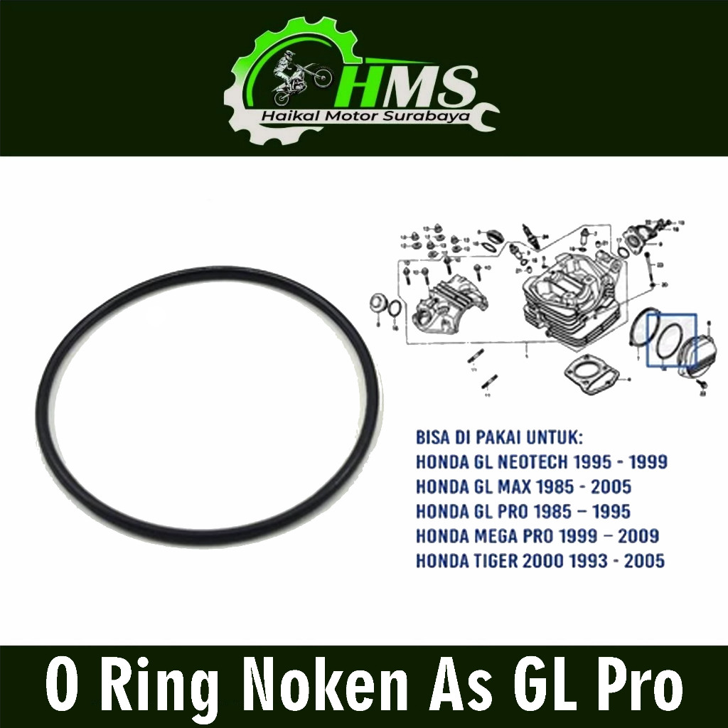 O Ring Camshaft GL Pro (ราคาต่อ 1 ชิ้น) - ซีลยางสําหรับ Honda GL Max Megapro Tiger Timing Cover