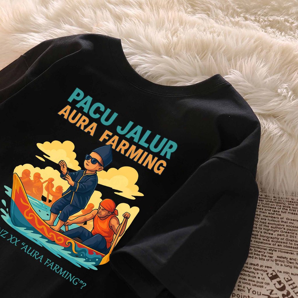 เสื้อยืดลายทาง Aura Farming Pacu Unisex | วัยรุ่นปัจจุบัน Distro | เสื้อยืดแข่งเรือลําลองสําหรับผู้ช