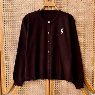 Cardigan Rajut Wanita Bordir Polo Premium | Bahan Tebal Lembut | Outer Kekinian