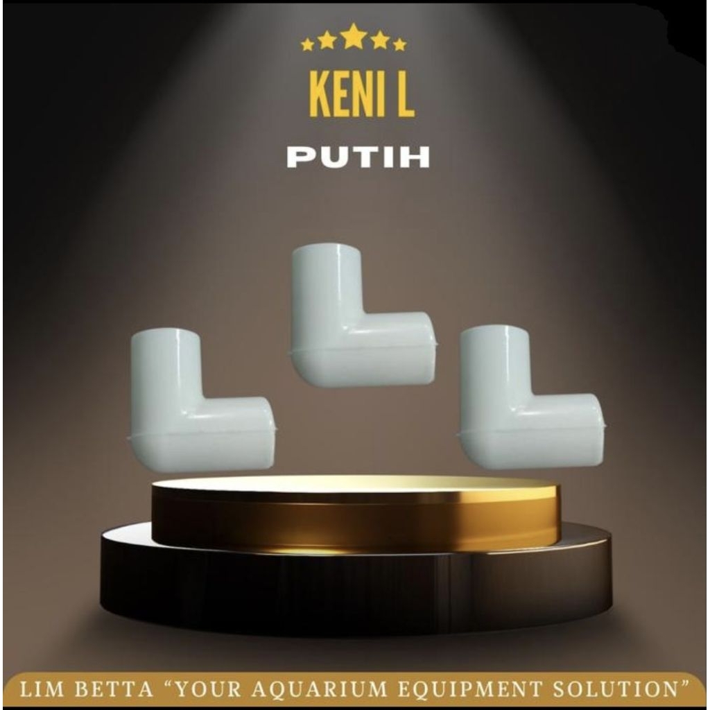 สีขาว) 1/2inc KYI L WHITE / KANI PIPE L AQUARIUM / PIPE CONNECTION L 1/2ich