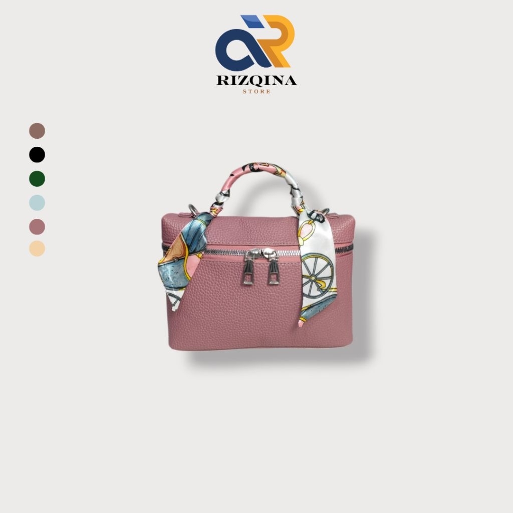 กระเป๋ามินิแฟชั่นเกาหลีผู้หญิงพร้อมสายยาวและผ้าพันคอ – Khana Bag Rizqina