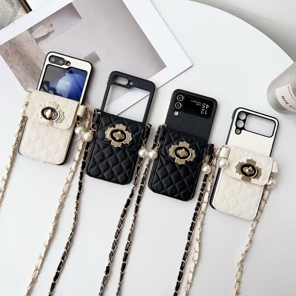 Premium กระเป๋าสตางค์กระเป๋า Pearl Luxury ดอกไม้หรูหราพร้อมโซ่ยาว Hp Prety น่ารักที่สวยงามสําหรับ Sa