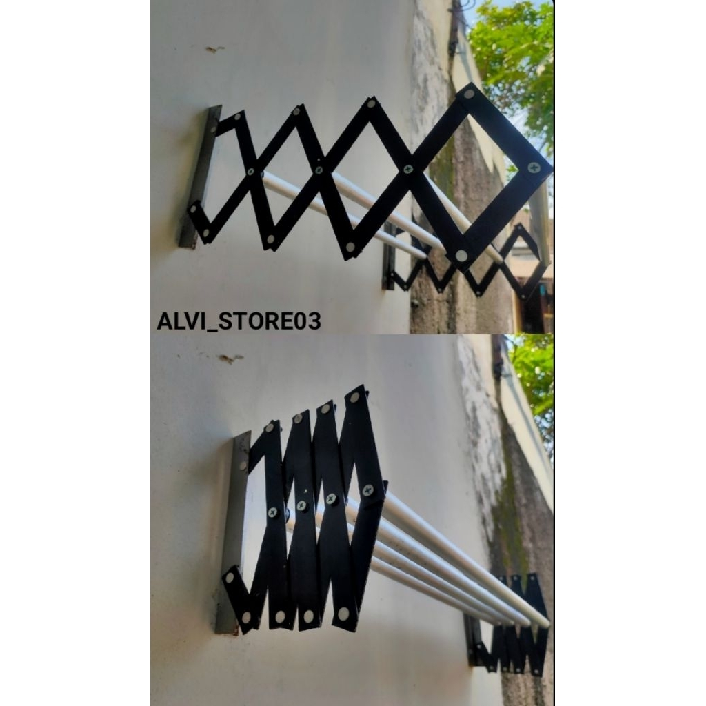 FOLDING WALL CLOTHING RACK บนกําแพงและไม้