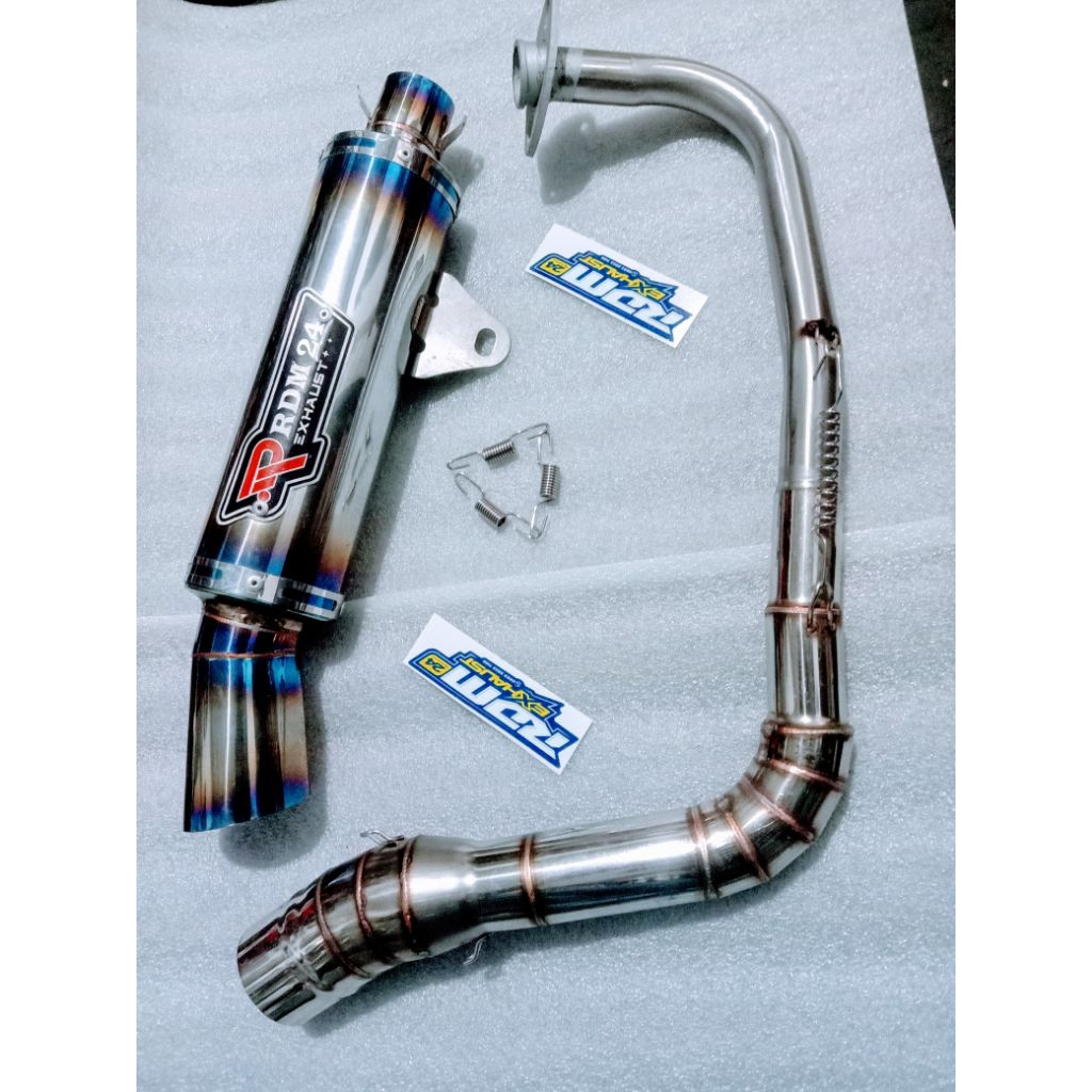 1 ชุด RDM24EXHAUST ท่อ 38 มม.Cobra Mio Sporty Mio Soulty Beat Fi Click V1 Aerox Nmax Click 125/150 A