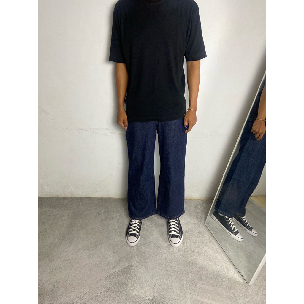GU UNIQLO INIDGO BLUE BAGGY JEANS