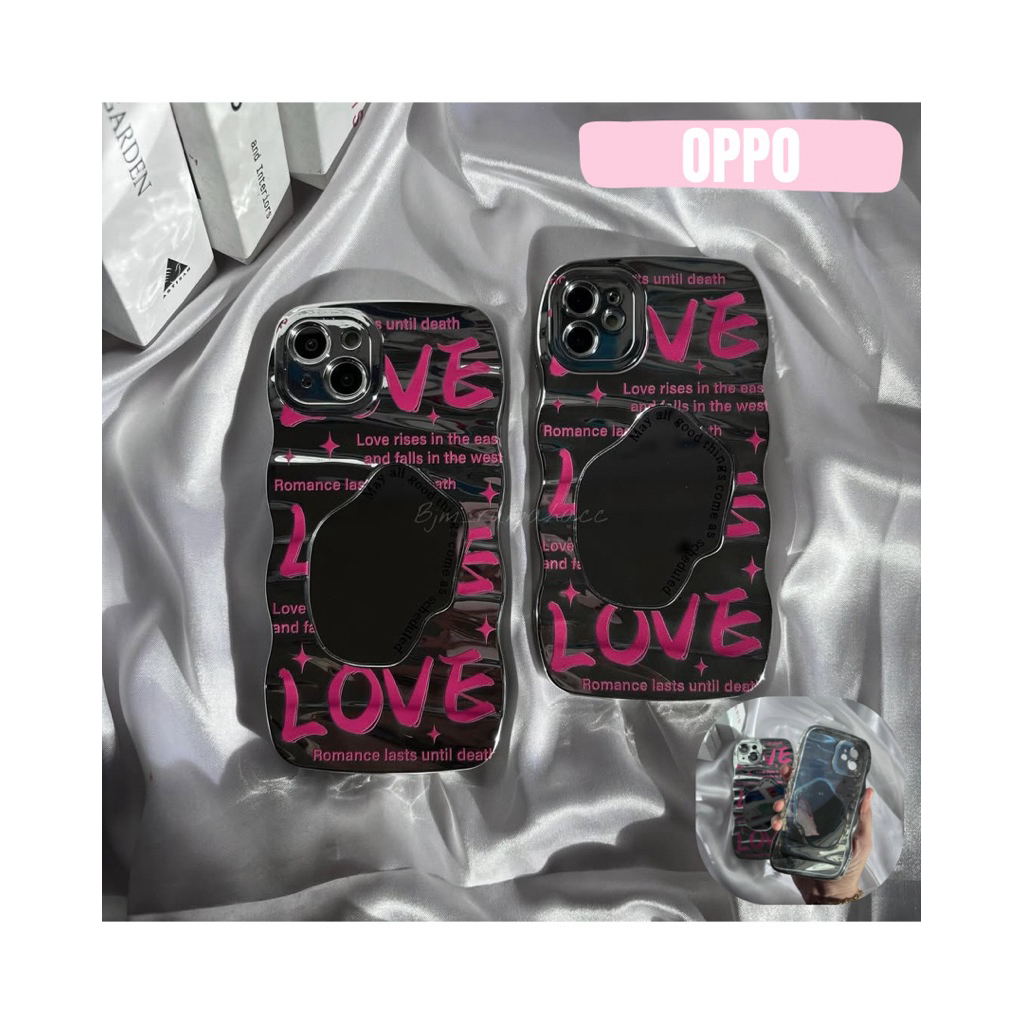 กรณีสําหรับOPPO PRETTY AES MIRROR LOVE PINKY A1K A3S A5/A9 2020 A5S/F9/A7/A12/A11K A15/A15S A16 A17/