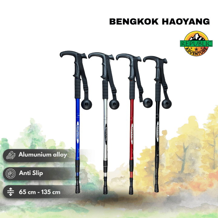 TaffSPORT FOLDING MOUNTAIN STICK TRACKING POOL ULTRALIGHT WALKING STICK สําหรับ ELDERLY TREKKING POL