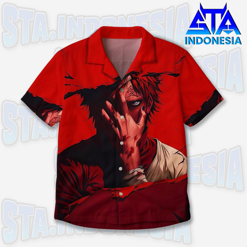 KEMEJA STA Anime Full Print Shirt – เสื้อ Naruto Gaara วัสดุสุดเท่ | เซนต์-171