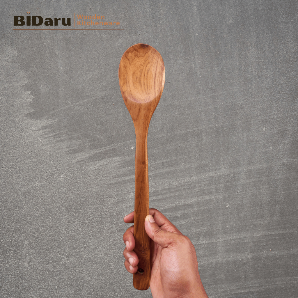 BIDARU – TEAK WOOD SPATULA - เกรดอาหาร WOODEN SPATULA – HEAT RESISTANT WOODEN SUTIL - TEAK WOOD IRUS