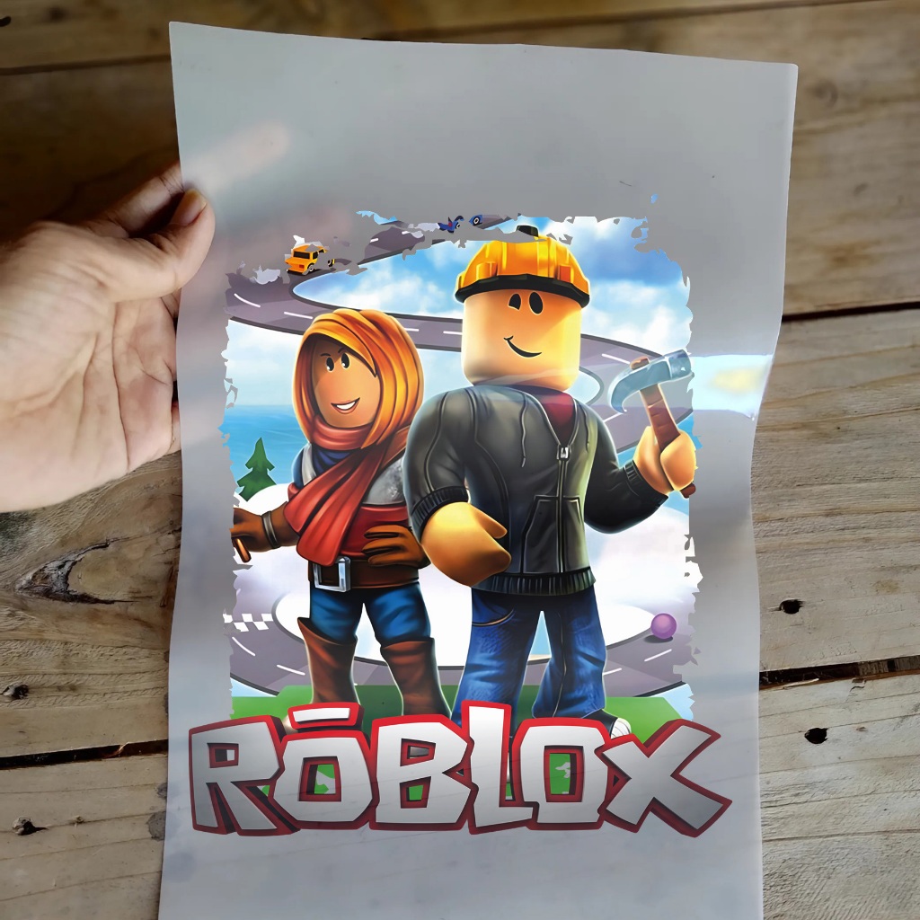 KEMEJA RBX SCREEN IRON SCREEN PRINTING DTF ROBLOX ขนาด WIDTH 14 ซม.สามารถสังเคราะห์แสงชุดสําหรับเสื้