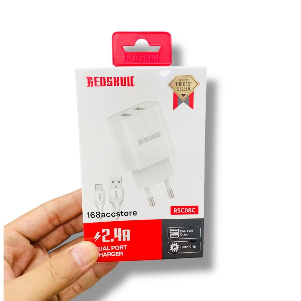 REDSKULL RSC03 RSC08M RSC08C Charger Fast Charging Dual Port Usb Type c พร้อมสาย Micro Type c ชิปอัจ