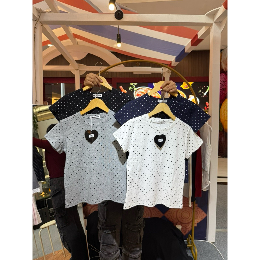 SL256 | เสื้อยืด POLKADOT by JR FASHION IMPORT BANGKOK | เสื้อยืดผู้หญิง | เสื้อยืด BANGKOK | เสื้อย
