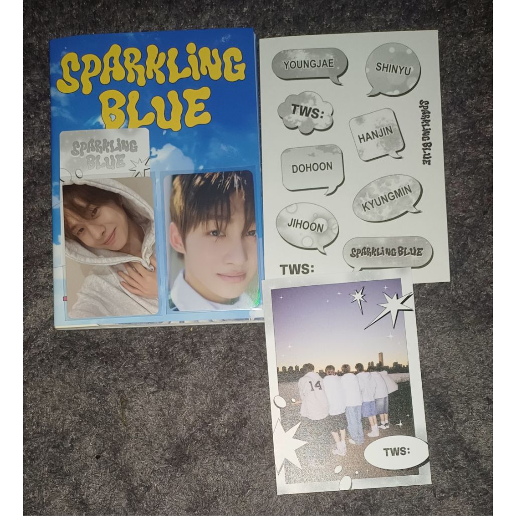 TWS 1st MINI ALBUM SPARKLING BLUE WEVERSE VER UNSELED COMPLETE (QR UNSCANNED) PC KYUNGMIN + POB SPON
