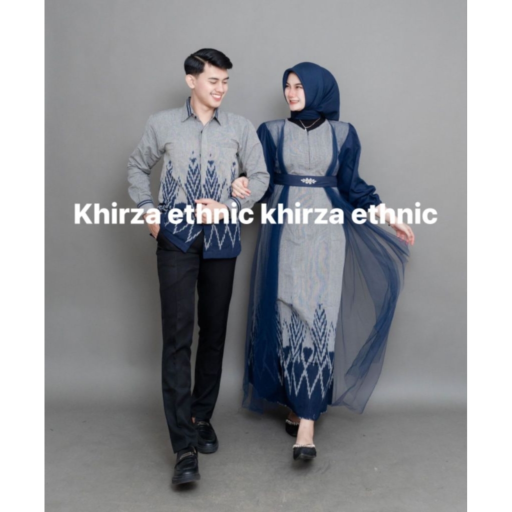 LUNA GREY NAVY COUPLE WOVEN CLOTHES - COUPLE WOVEN CLOTHES - WEDDING DRESS - COUPLE CLOTHES