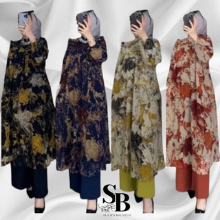 SETELAN TUNIK SEMI JUMBO MODEL NADHIRA TERBARU  KEKINIAN/ONESET TUNIK VIRAL TERBARU